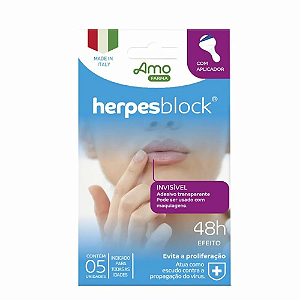 AMOVERI HERPES BLOCK Adesivos Labiais Invisíveis Eficientes  5un