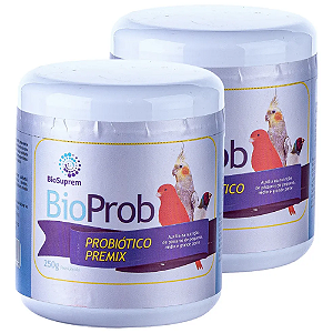 KIT 2UN BIOSUPREM BIOPROB PROBIOTICO PARA PASSAROS 250G