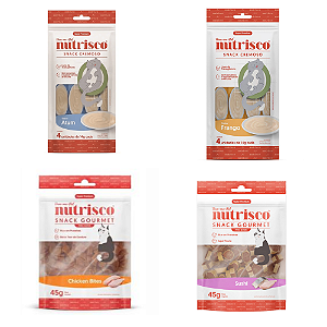 KIT 4 UN SNACK CREMOSO NUTRISCO GATO SABORES VARIAD 45G E 56G