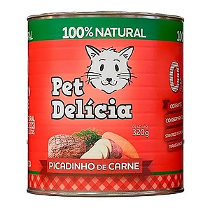 PET DELÍCIA RAÇÃO ÚMIDA PICADINHO DE CARNE GATOS 320G