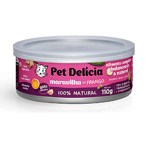 PET DELÍCIA RAÇÃO ÚMIDA MARAVILHA DE FRANGO GATOS 110G