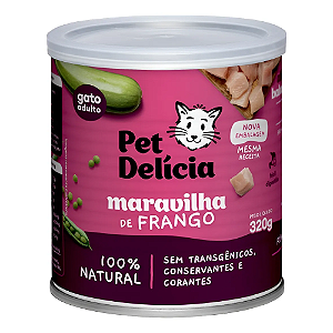PET DELÍCIA RAÇÃO ÚMIDA MARAVILHA DE FRANGO GATOS 320G