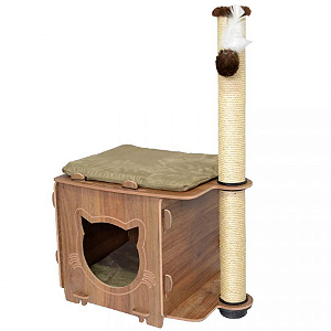 SÃO PET ARRANHADOR BOX COR MARROM GATOS