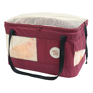 SÃO PET BOLSA TRANSPORTE AÉREO LATAM CABINE CÃES E GATOS COR VERMELHA