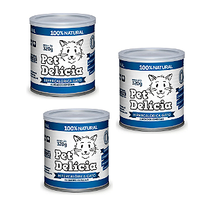 KIT 3UN PET DELÍCIA RAÇÃO ÚMIDA HIPERCALÓRICA GATOS 320G