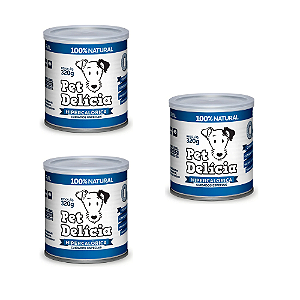 KIT 3UN PET DELÍCIA RAÇÃO ÚMIDA HIPERCALÓRICA CÃES 320G CADA
