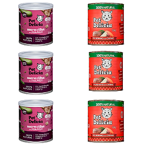 KIT 6 UN PET DELÍCIA FRANGO CARNE GATOS 320G CADA