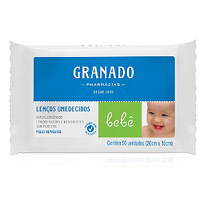 GRANADO LENÇOS UMEDECIDOS BEBÊ PCT 50UN