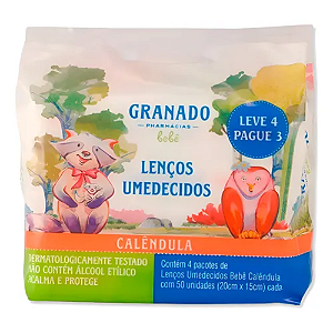 GRANADO KIT BEBÊ LENÇOS CALÊNDULA LEVE4 PAGUE3