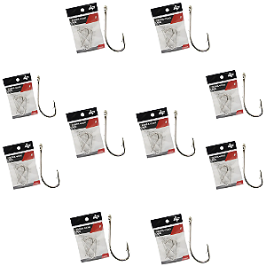 ALBATROZ KIT 10 CARTELAS ANZOL FARPA 4330 NIQ N06 32UN CADA