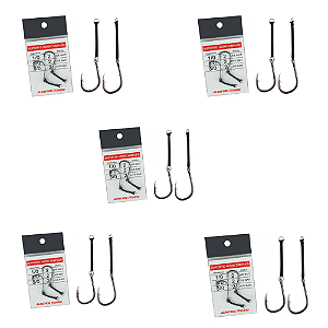 ALBATROZ KIT 5 CART ANZOL SUPORTE HOOK SIM LIVE BAIT 1/0 2UN