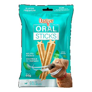 QUATREE ORAL STICKS CÃES RACAS PEQUENAS 60G CX 10 UN