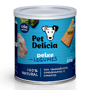 PET DELÍCIA RAÇÃO ÚMIDA PEIXE COM LEGUMES CÃES 320G