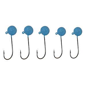 KIT 5UN CHUMBADA ANZOL JIG HEAD 3/0 90 ESFÉRICA 4G AZUL BEBE