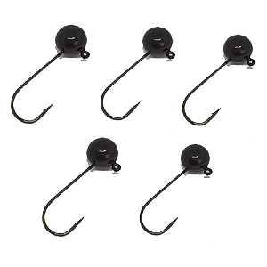KIT 5 UN CHUMBADA ANZOL JIG HEAD 3/0 90 FACETADA 12G  PRETO