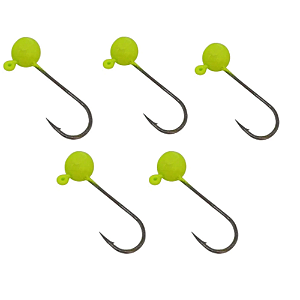 KIT 5 UN CHUMBADA ANZOL JIG HEAD 3/0 90º ESFÉRICA 20G AMARELO