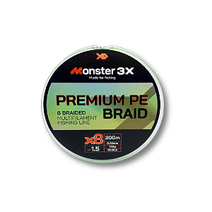 MONSTER 3X LINHA MULTI X8 PREMIUM 1.5 20mm 14kg 30.8lbs 200M