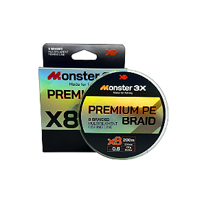 MONSTER 3X LINHA MULTI X8 PREMIUM 0.8 14mm 10kg 20.9lbs 200M