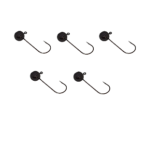 KIT 5 UN CHUMBADA ANZOL JIG HEAD 1/0 90 FACETADA 5G PRETA