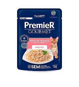 PREMIER GOURMET SACHÊ GATOS FILHOTES FRANGO 70G