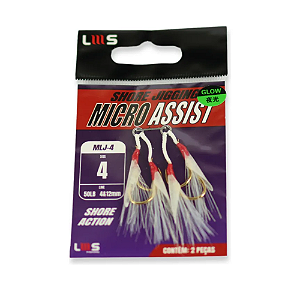LMS Suport Hook Shore Jigging Micro Assist 4 c/2Kits Glow