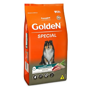 GOLDEN SPECIAL CAES ADULTOS PORTE PEQUENO FRANGO E CARNE 3KG
