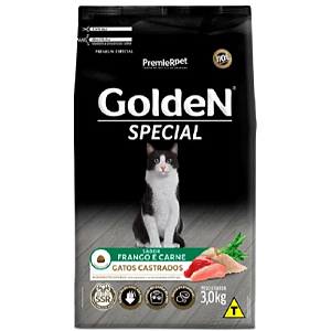 GOLDEN SPECIAL GATOS CASTRADOS FRANGO E CARNE 3KG