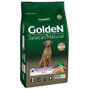 GOLDEN SELEÇÃO NATURAL CÃES SENIOR FRANGO 12KG