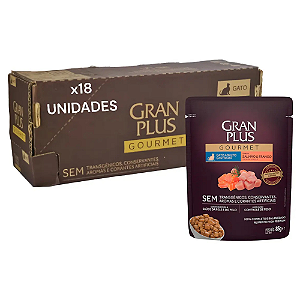 GRAN PLUS SACHE GOURMET GATO CAST SALMAO/FRANGO 85G CX18UN