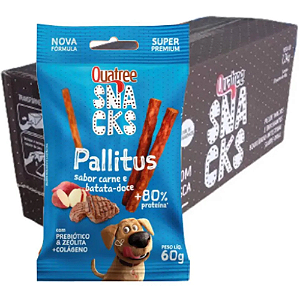 QUATREE SNACKS PALLITUS CARNE E BATATA DOCE CAO 60G 20UN