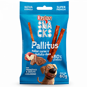 QUATREE SNACKS PALLITUS CARNE BATATA DOCE PARA CAES 60G 1UN