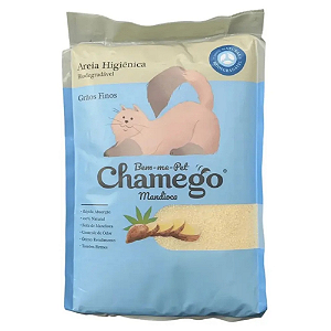 AREIA HIGIENICA DE MANDIOCA CHAMEGO 4KG GRAOS FINOS