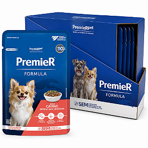 PREMIER FORMULA CAES ADULTOS PORTE PEQUENO CARNE 85G CX 20