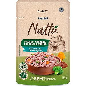 PREMIER NATTU GOURMET CAES AD RP FRANGO E ABOBORA 85G 1UN