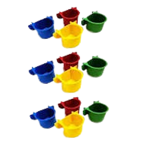 KIT INJETFOUR COMEDOURO PAPAGAIO COM GANCHO 110ML COLOR 12UN