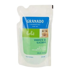 GRANADO REFIL SABONETE LIQUIDO GLICERINA BEBE ERVADOCE 250ML