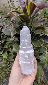 TORRE DE SELENITA G- Limpeza Energética, Limpa e energiza outros cristais, purificação e Proteção do Ambiente