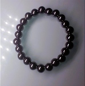 PULSEIRA DE HEMATITA ESFERA 8MM- Aumenta a imunidade, supera vícios e medos