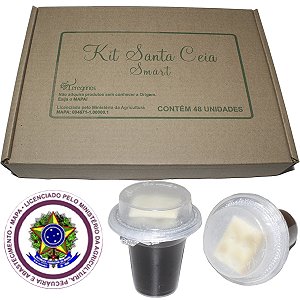 Kit Santa Ceia Smart Cálice Suco + Pão Ázimo 48 peças