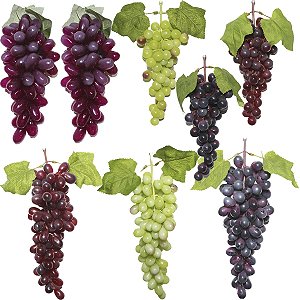 Kit 8 Uvas Artificiais Decoração 29cm 24cm 22cm Comprimento