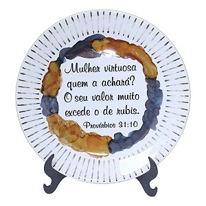 Prato Porcelana Grande Decorativo 25cm Diâmetro
