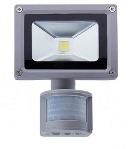 Holofote Refletor LED 20w com Sensor Bivolt a Prova d'água Branco Frio