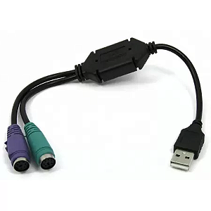 Cabo Conversor USB para 2 PS2
