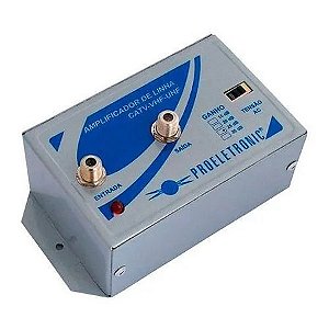Amplificador de Linha 25db PQAL-2500 VHF/UHF