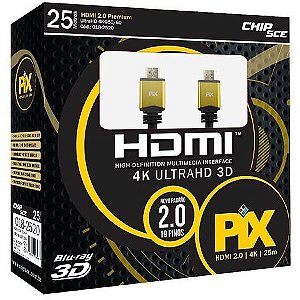 Cabo HDMI x HDMI 2.0 4K - 25 Metros