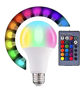 Lâmpada Led RGB Colorida com Controle Remoto 5w
