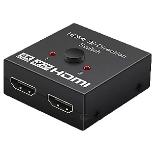 Switch HDMI Bi-direcional 2x1 ou 1x2 com Botão