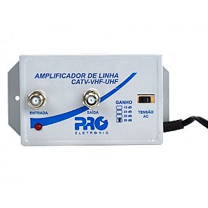Amplificador de Linha 30db PQAL-3000 VHF/UHF