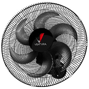 Ventilador Oscilante Parede 50cm Bi-volt Preto 60 Fios Ventura