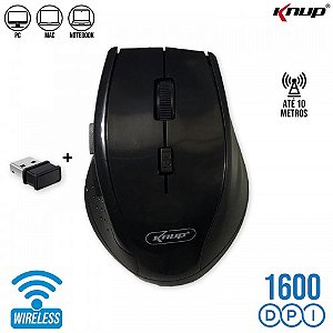 Mouse Sem Fio 1600 DPI 2.4GHz KP-MU400 Knup